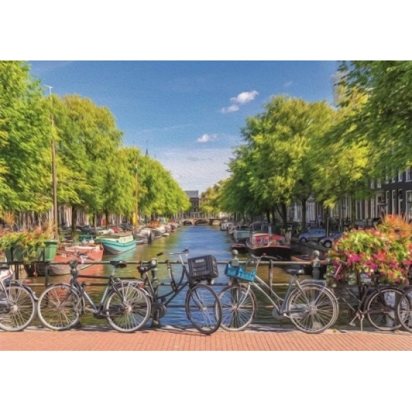 Amsterdam, Rowery nad kanałem (2000el.) - Sklep Art Puzzle